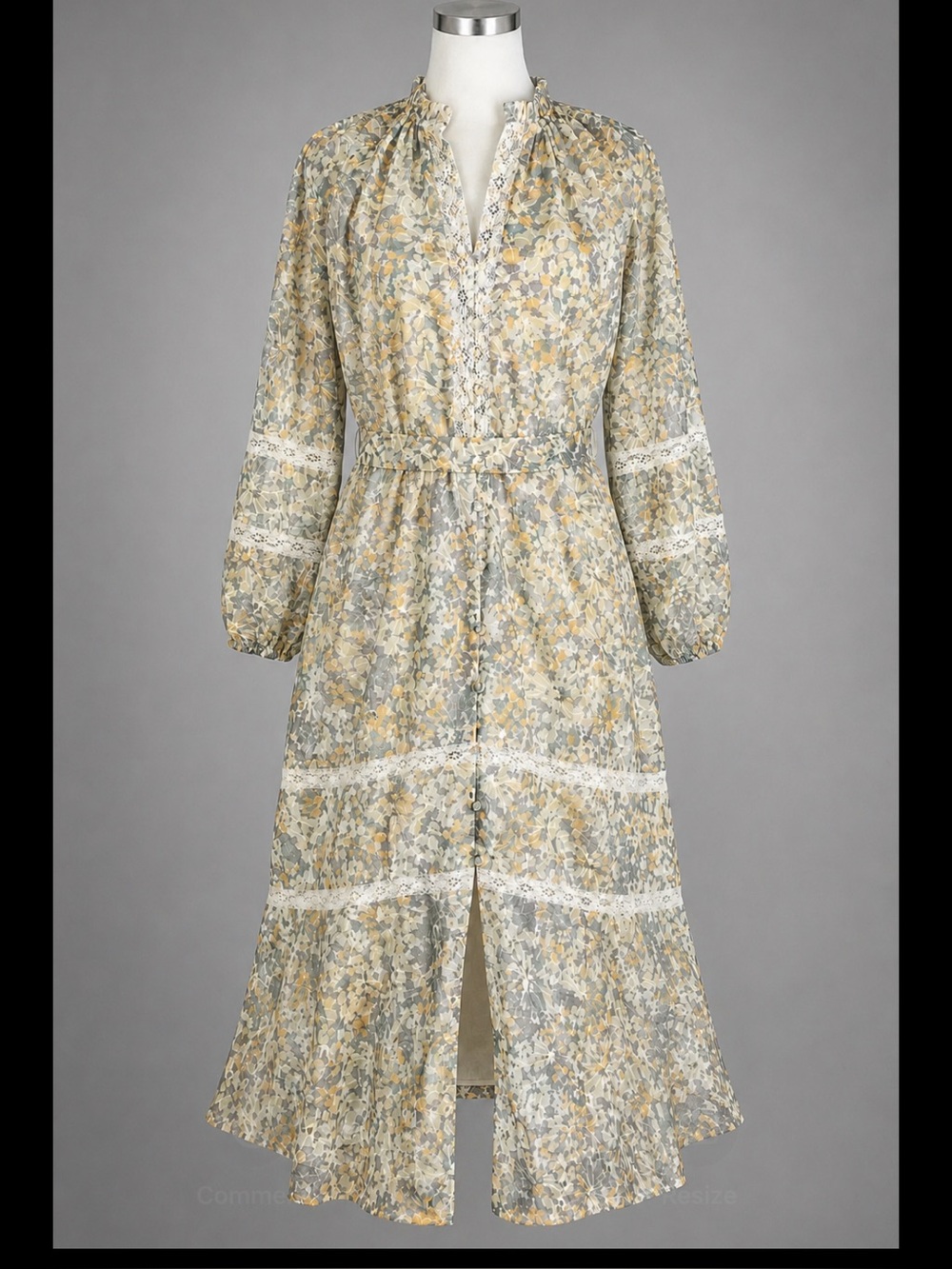 NWOT Adelyn Rae Floral Eyelet Lace Belted Midi Dress M